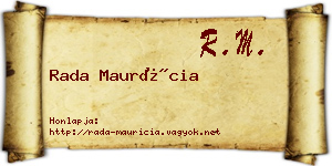 Rada Maurícia névjegykártya